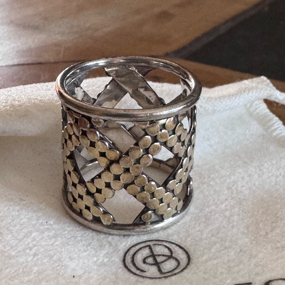 Anna Beck 925 woven cigar band ring